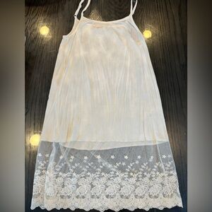 Oddy 1XL Tank Top Dress in White with Lace Details